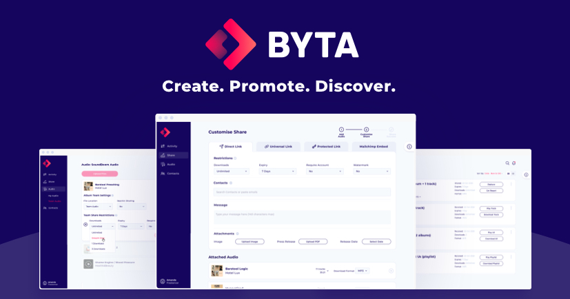 Byta | Share Secure Music & Audio Files - Send Private Music Links